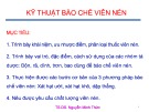 Bài giảng Kỹ thuật bào chế viên nén - TS.DS. Nguyễn Minh Thức