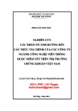 Luận văn Thạc sĩ Quản trị kinh doanh: Nghiên cứu các nhân tố ảnh hưởng đến cấu trúc tài chính của các công ty ngành công nghệ viễn thông được niêm yết trên thị trường chứng khoán Việt Nam