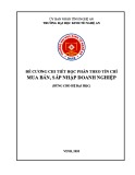 Đề cương chi tiết học phần Mua bán, sáp nhập doanh nghiệp (Hệ đào tạo Đại học – Ngành: Tài chính - Ngân hàng) - Trường Đại học Kinh tế Nghệ An