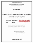 Luận văn Thạc sĩ Ngôn ngữ học: Ý nghĩa hàm ẩn trong ngôn ngữ quảng cáo (trên cứ liệu quảng cáo mỹ phẩm)