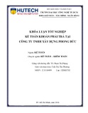 Khóa luận tốt nghiệp Kế toán - Kiểm toán: Kế toán khoản phải trả tại Công ty TNHH xây dựng Phong Đức