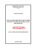 Luận văn Thạc sĩ Quản trị kinh doanh: Nâng cao hoạt động quản trị tài chính tại Công ty cổ phần Giao nhận Vận tải Kim Thành Lợi