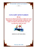 Sáng kiến kinh nghiệm THPT: Một số giải pháp nhằm phát triển kỹ năng sinh hoạt tập thể cho học sinh dân tộc thiểu số trong môi trường bán trú tại trường THPT Kỳ Sơn