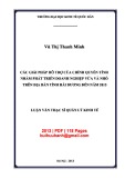Luận văn Thạc sĩ  Kinh tế:  Các giải pháp hỗ trợ của chính quyền Tỉnh nhằm phát triển doanh nghiệp vừa và nhỏ trên địa bàn tỉnh Hải Dương đến năm 2015