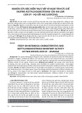 Nghiên cứu đặc điểm thực vật và hoạt tính ức chế enzyme acetylcholinesterase của hai loài Leea sp. - họ Gối hạc (Leeaceae)