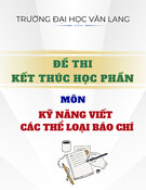 Đề thi kết thúc học phần học kì 1 môn Kỹ năng viết các thể loại báo chí năm 2023-2024