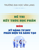 Đề thi kết thúc học phần học kì 3 môn Kỹ năng tư duy phản biện và sáng tạo năm 2023-2024