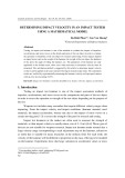 Determining impact velocity in an impact tester using a mathematical model