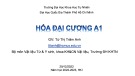 Bài giảng Hóa đại cương A1: Chương 7 - Từ Thị Trâm Anh