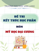 Đề thi kết thúc học phần học kì 3 môn Mỹ học đại cương năm 2021-2022