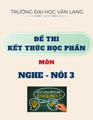 Đề thi kết thúc học phần học kì 1 môn Nghe - Nói 3 năm 2021-2022