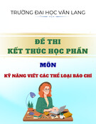 Đề thi kết thúc học phần học kì 3 môn Kỹ năng viết các thể loại báo chí năm 2021-2022