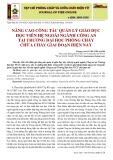 Nâng cao công tác quản lý giáo dục học viên hệ ngoài ngành công an tại trường Đại học Phòng cháy Chữa cháy giai đoạn hiện nay