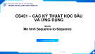Bài giảng Các kỹ thuật học sâu và ứng dụng: Bài 8 - TS. Nguyễn Vinh Tiệp