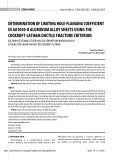 Determination of limiting hole-coefficient in AA1050-0 aluminum alloy sheets using the cockroft-latham ductile fracture criterion