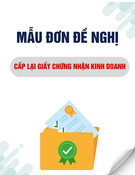 Mẫu Đơn đề nghị Cấp lại Giấy chứng nhận đủ điều kiện kinh doanh