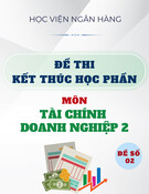 Đề thi kết thúc học phần môn Tài chính doanh nghiệp 2 - Đề số 02