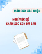Mẫu Giấy xác nhận về nghỉ việc để chăm sóc con ốm đau