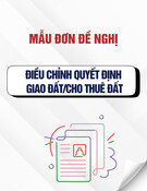 Mẫu Đơn đề nghị điều chỉnh quyết định giao đất/cho thuê đất/cho phép chuyển mục đích sử dụng đất