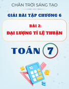 Giải bài tập Toán 7 - Bài 2: Đại lượng tỉ lệ thuận - CTST